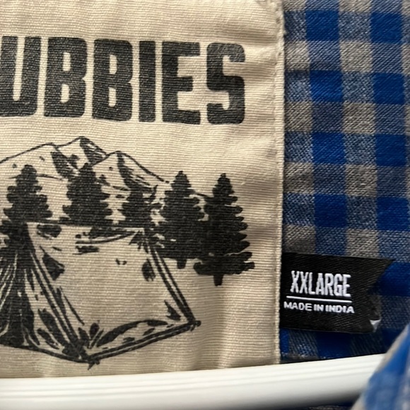 Chubbies Mens Blue Plaid Shirt XXL - Picture 3 of 9